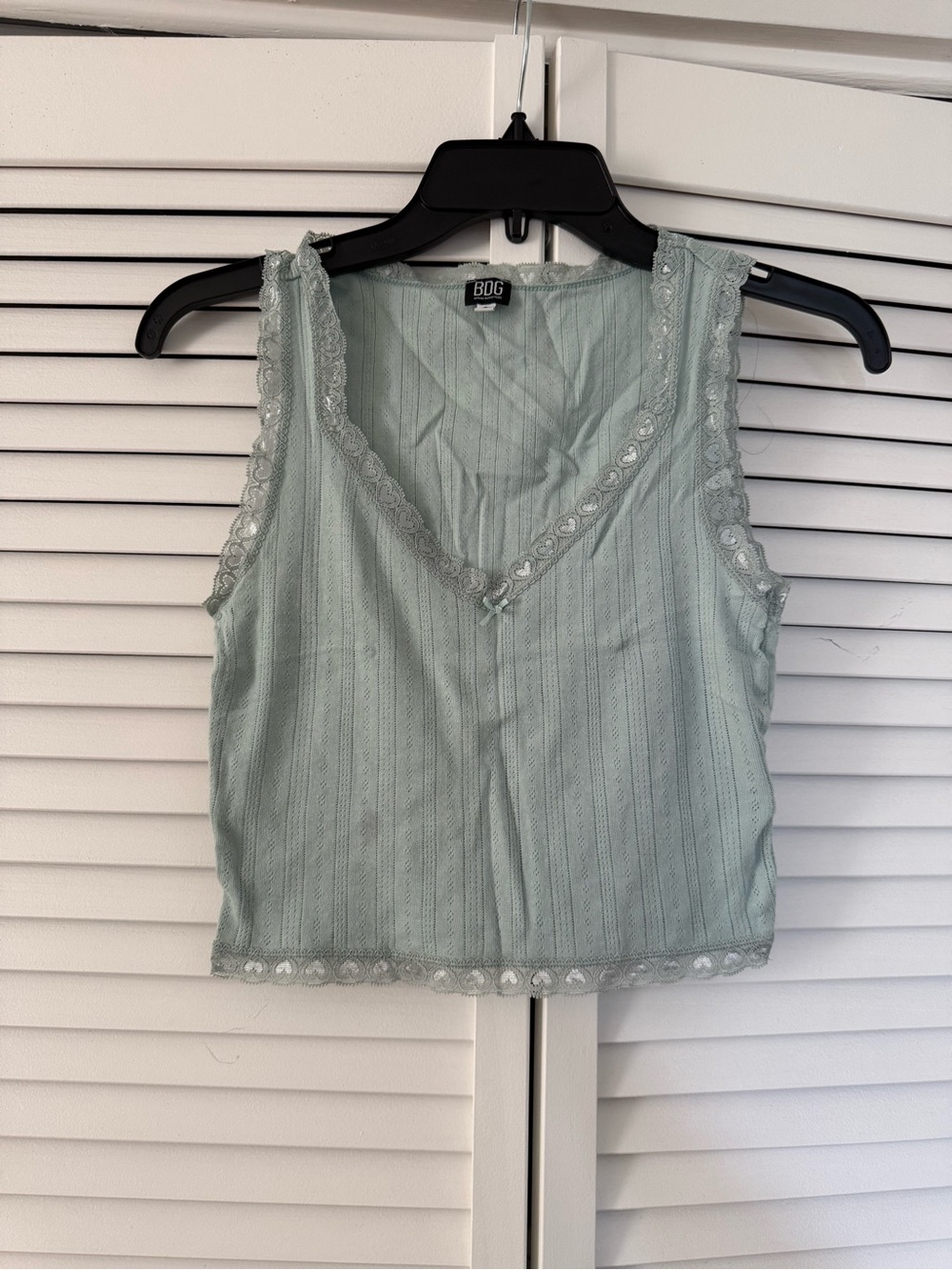BDG Mint Lace Trim V-Neck Camisole